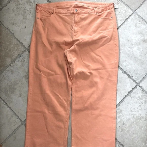 NWT Old Navy Orange Extra High Rise Sky Hi Wide Leg Cut- Off Jeans Size 26 Plus - Picture 1 of 8